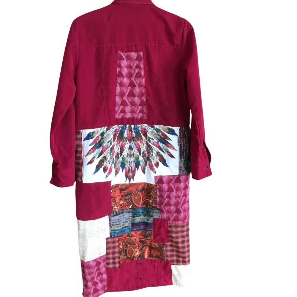 Upcycled Patchwork Duster, Southwestern Aztec Mag… - image 5